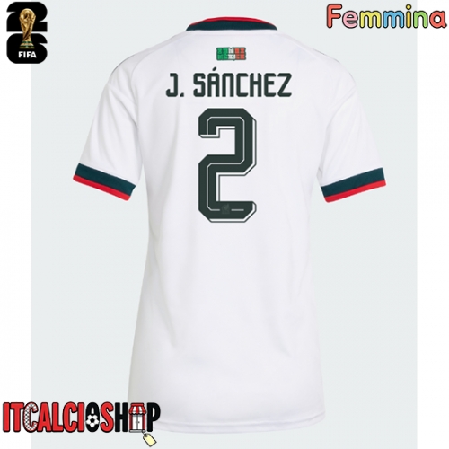 Messico Jorge Sanchez #2 Seconda Maglia Femmina Mondiali 2026 Manica Corta